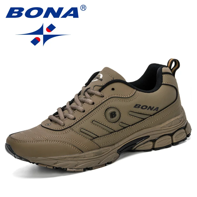 BONA/Коллекция года; сезон весна-осень; мужские кроссовки; дышащая уличная спортивная обувь; Zapatos; удобные спортивные мужские кроссовки - Цвет: Medium gray black