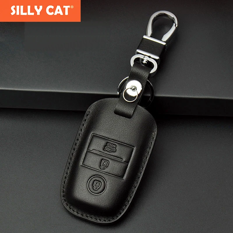 

Genuine Leather Car Key Cover Case Bag for KIA K3 KX3 KX5 K4 new K5 KX7 Sportage Sorento for Smart Car Key