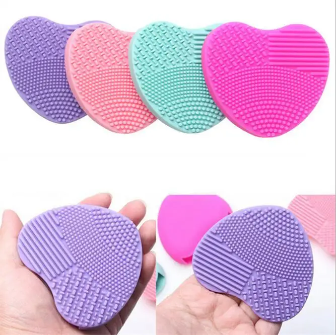 Heart Shape Brushegg Washing Brush Glove Silica Joint Cleaning Washer Cosmetic Makeup Tools Brushes 10pcs/lot Free Shipping | Дом и сад