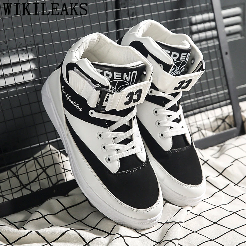 Hip Hop Shoes High Top Sneakers Mens Casual Shoes Hot Sale Italian Brand Designer Shoes Men Leather Chaussure Homme Buty Meskie