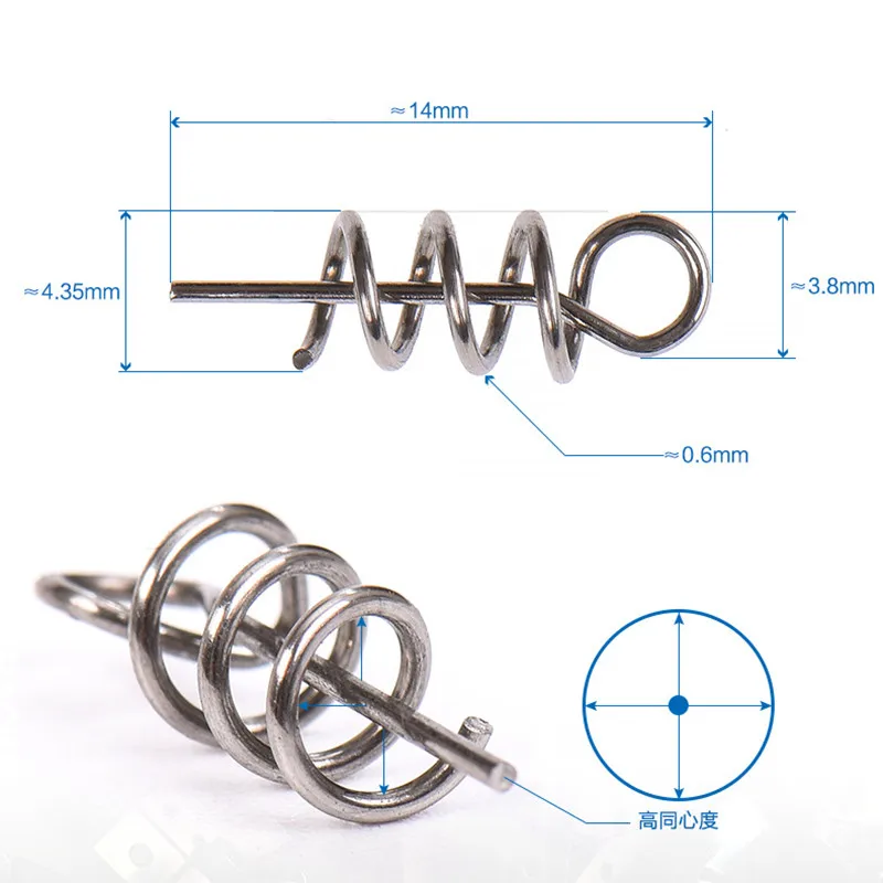 100pcs/lot High Carbon Steel Fishing Spring Lock Pin to Fix Maggot Worms Soft Lures Needle Accessories|high carbon steel|steel fishsoft lure pin |