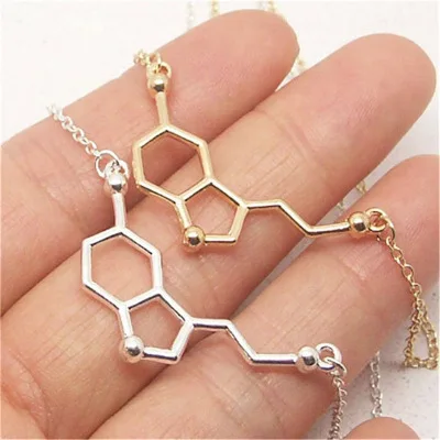 

Fashion Simple Gold Silver Chain Bracelet for Women Girl Chemistry Wristband Serotonin Molecule Bracelet Jewelry Accessories