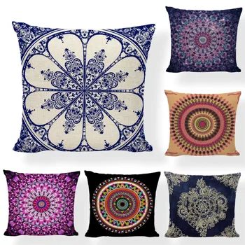 

Hot Sale Dreamy Vintage Boho Gorgeous Mandalas Free Mind Printed Starry Gold Nights Soul Cushion Covers Sofa Throw Pillow Cases