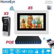 Special Price HomeEye 720P HD WiFi IP Video Door Phone Video Intercom Android/IOS APP Remote Unlock Home Access Control System 2-5+POE Switch