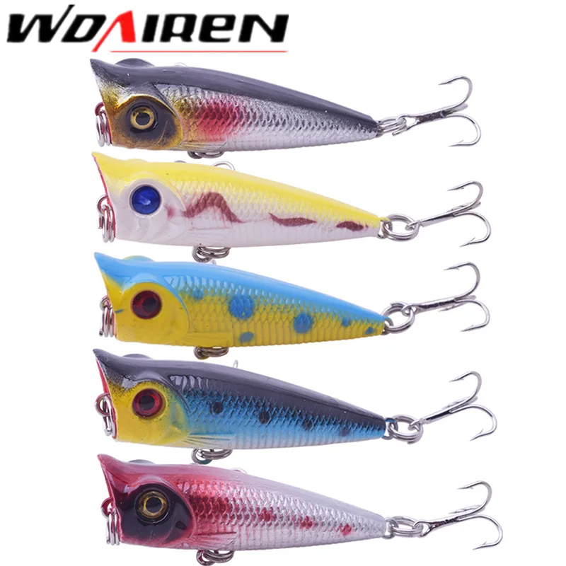 

5Pcs Popper Fishing lure kit 50mm 4.5g Artificial Mini Hard Baits Pencil Lures set Wobbler Carp Pesca Fishing Tackle WD-329