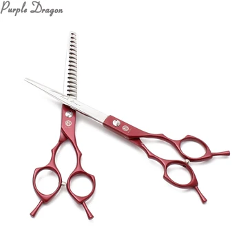 

6.5" JP 440C Red Professional Grooming Scissors Thinning Shears Straight Scissors Dog Scissors Animal Shears Grooming Comb Z9029