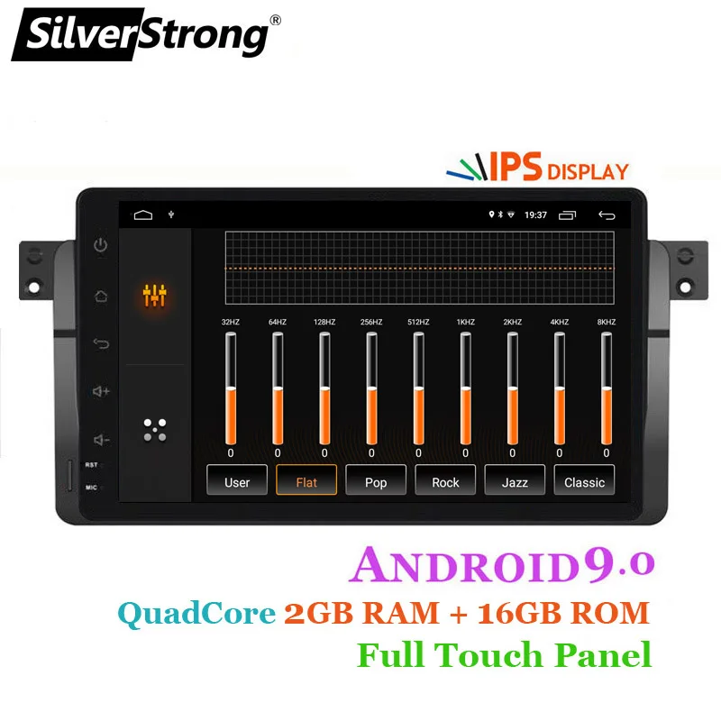Sale SilverStrong IPS matrix Android9.0 9inch Quad Core 2Din Car DVD for BMW E46 318 325 320 Car gps DAB M3 3series with Navi Radio 5