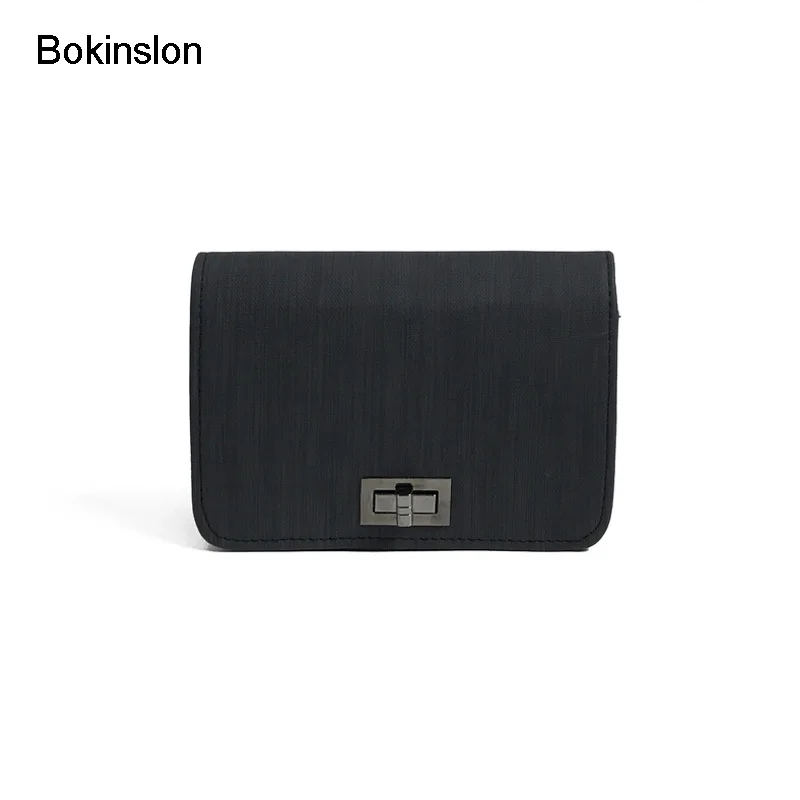 Bokinslon Women Small Square Bag Fashion PU Leather Solid Color Bags Woman Temperament Popular Female crossbody Bags