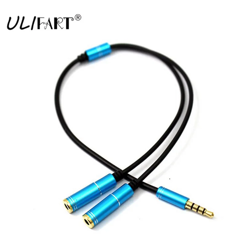 ULIFART 10PCS Lot Tablet Jack 3 5mm Headphone Splitter Adapter 1 male to 2 female Y Extension Audio Cable