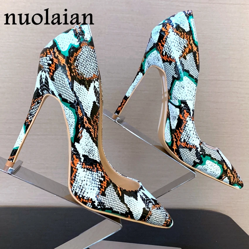 

8/10/12CM Pointed Toe Leopard Leather High Heel Shoes Woman Platform Pumps Dress Wedding Shoes Women Pump Shoe High Heels Sandal