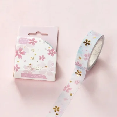 

1.5cm 5m 1 Pcs Light Pink Blue Flower Style Washi Tape DIY Scrapbook Sticker Label Masking Home Decor