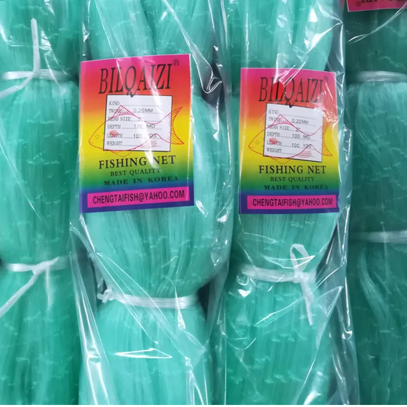 0.2mm-0.3mm Quality green thick semi-finished fishing nets sticky nets monofilament nylon net gill net rede de Fishing supplies 