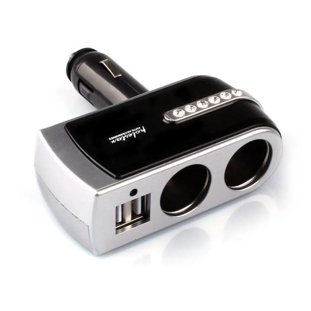 

General Car Cigarette Lighter With 2 USB Port Mobile Phone Car Charger for iPhone Samsung Xiaomi Huawei Tablet Car-Charger