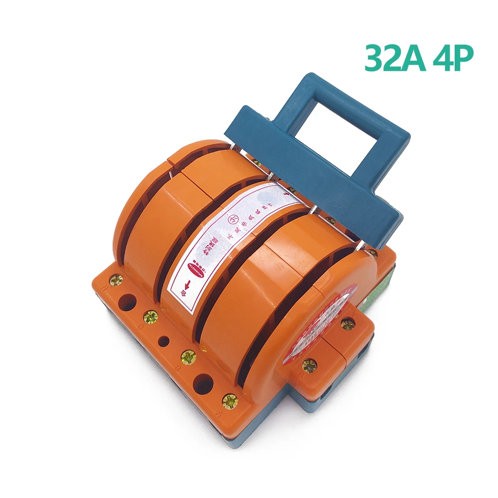 AC380V Heavy Duty 32A Four Poles Double Throw Knife Disconnect Switch