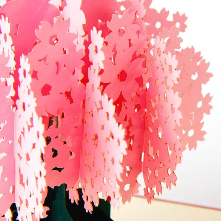  3d Pop Up Lovers Cherry Blossoms Greeting Card With Envelope Christmas Birthday New Year Invitation - 32959298718