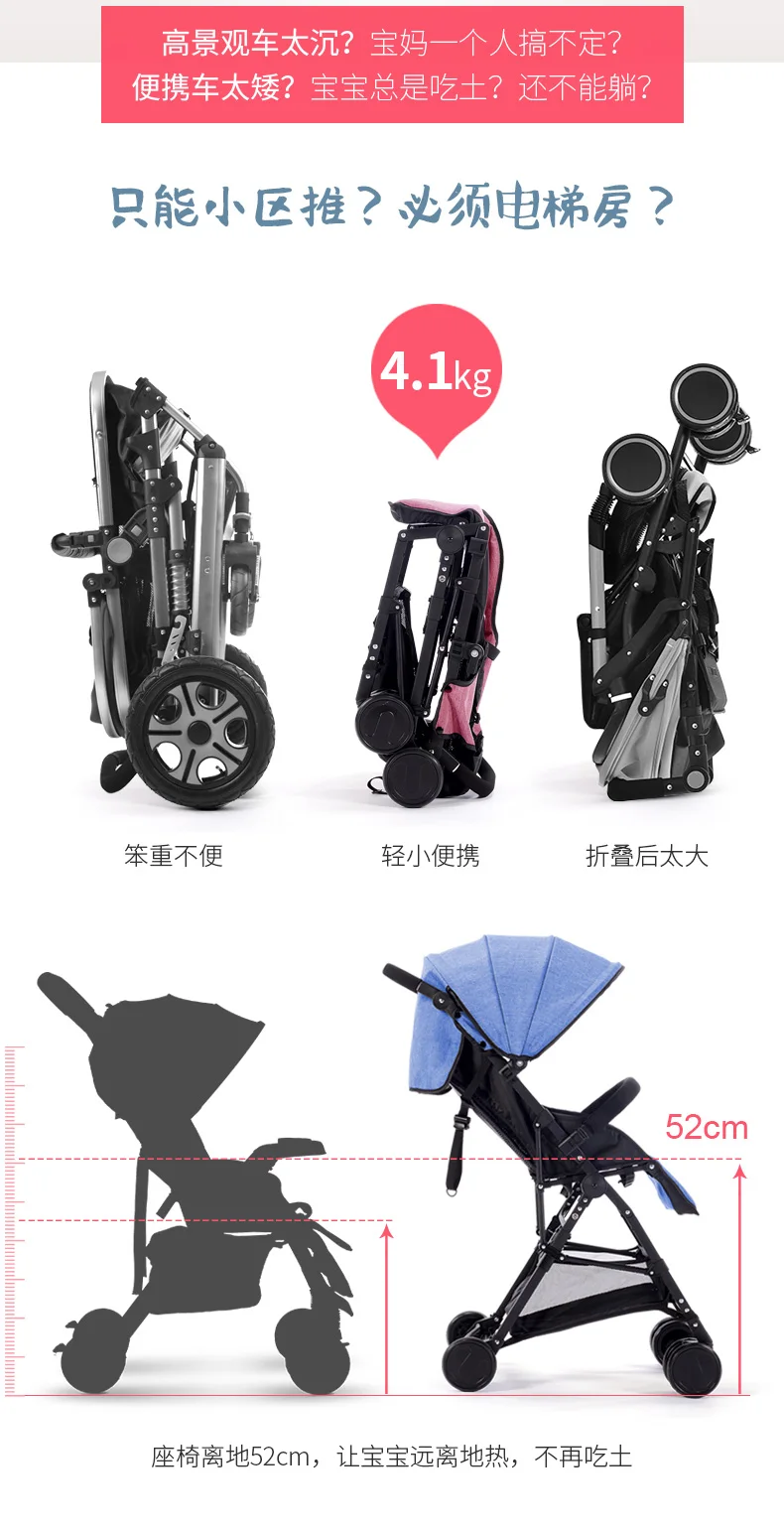 Светильник для детской коляски, портативный, складной, может сидеть и откидываться, ультра-светильник, складной амортизатор, зонт для автомобиля, портативный, для путешествий