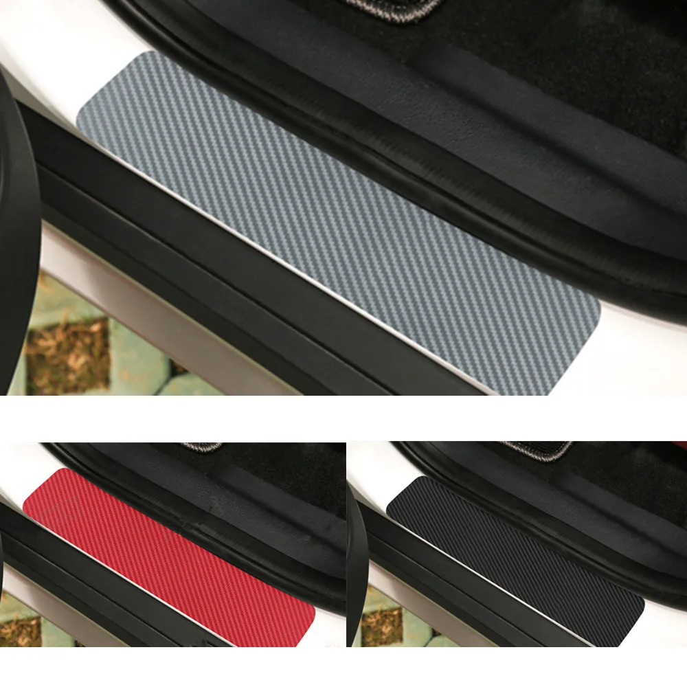 

4pcs Carbon fiber Door Sill Scuff Car Door Plate Car Stickers For VW Volkswagen Golf 7 MK6 MK5 POLO jetta tiguan Accessories