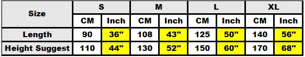 robe size