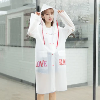 

Tide Raincoat adult student transparent single long reflective waterproof outdoor fashion coat walking poncho raincoat