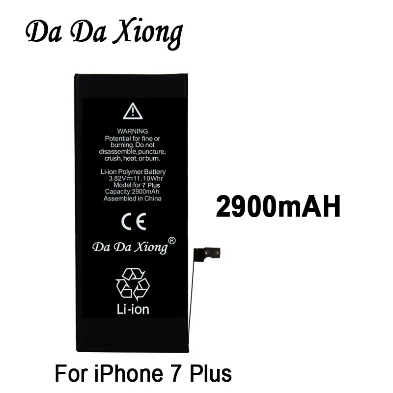 10 шт. оригинальный аккумулятор DaDaXiong для Apple iPhone 7 PLUS 2900 мАч с реальной емкостью