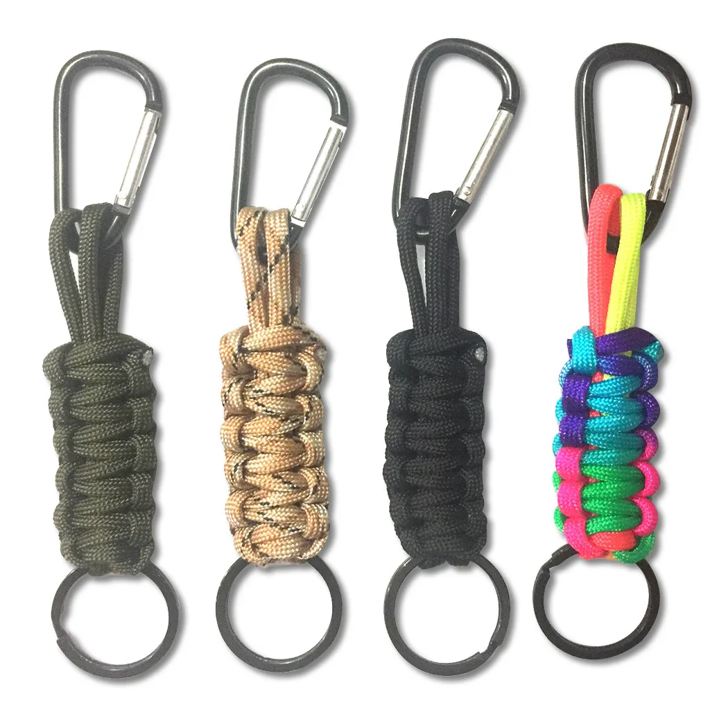 

Climb Keychain Tactical Outdoor Survival Tool Carabiner Hook Parachute Cord W30526