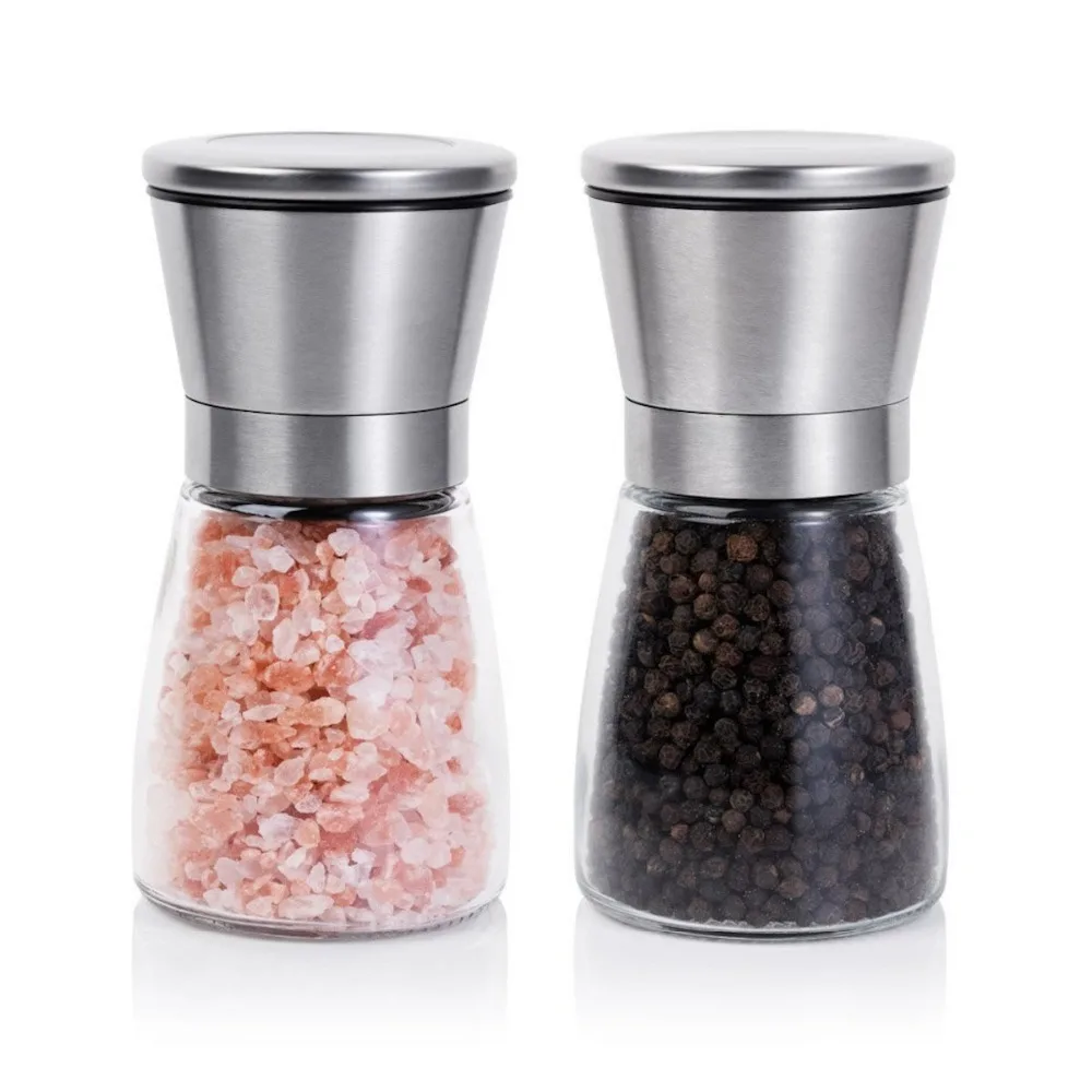 Salt and Pepper Grinder Set Stainless Steel Pepper mill Salt Shakers