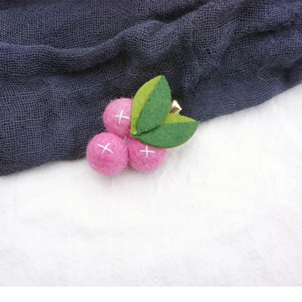 Детский головной убор маленький оранжевый фетровый шарик для девочек заколки для волос фруктовые листья заколки ручной работы Заколки детские головные уборы