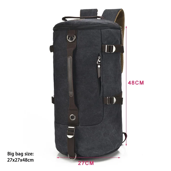 Мужская сумка, Холщовый Рюкзак, Большая вместительная мужская дорожная сумка, рюкзак для альпинизма, высокое качество, 2 размера, рюкзак - Цвет: black large