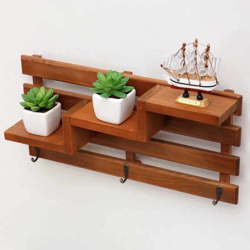 

Handmade Wood Boxes Cargo Organizer Storage Box Simple Small Key Hanging Storage Case Phone Racks Wood Shelf Wood Rack
