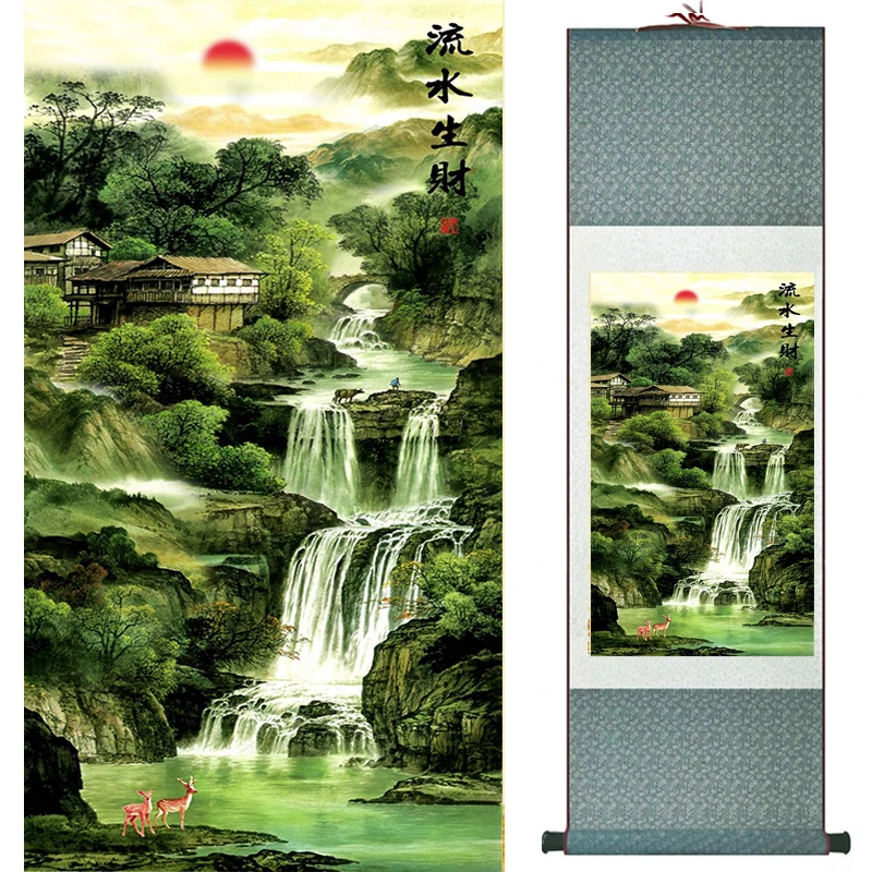 Silk Chinese Painting Oriental Wall Decoration Art Asian Wall Scroll