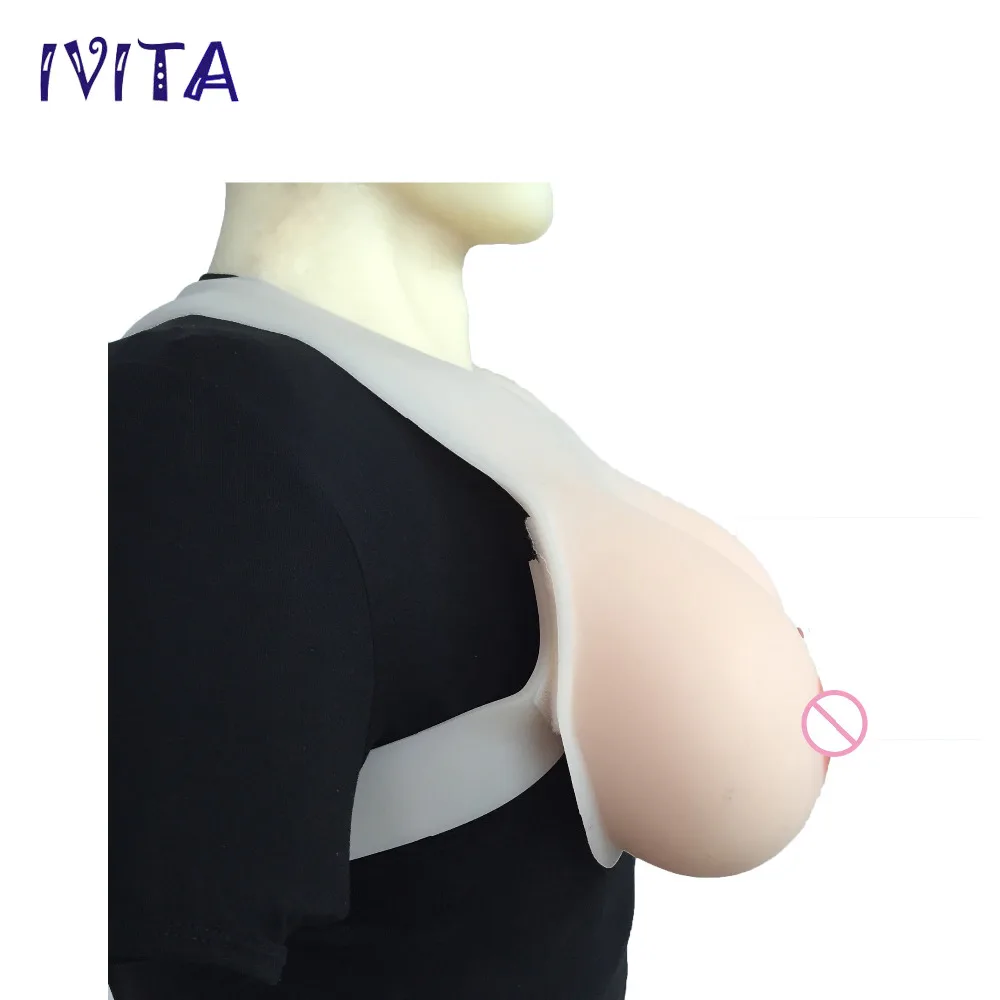 Free Shipping 1200g/pair White Fake Breast Boobs Realistic Silicone Forms With Straps Drag Queen Crossdresser 2016 New |