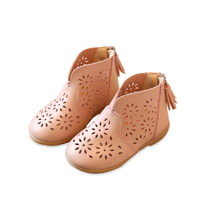 

Children's leather shoes hollowed-out flower summer boots fashionable sweet princess single boots girls sandals