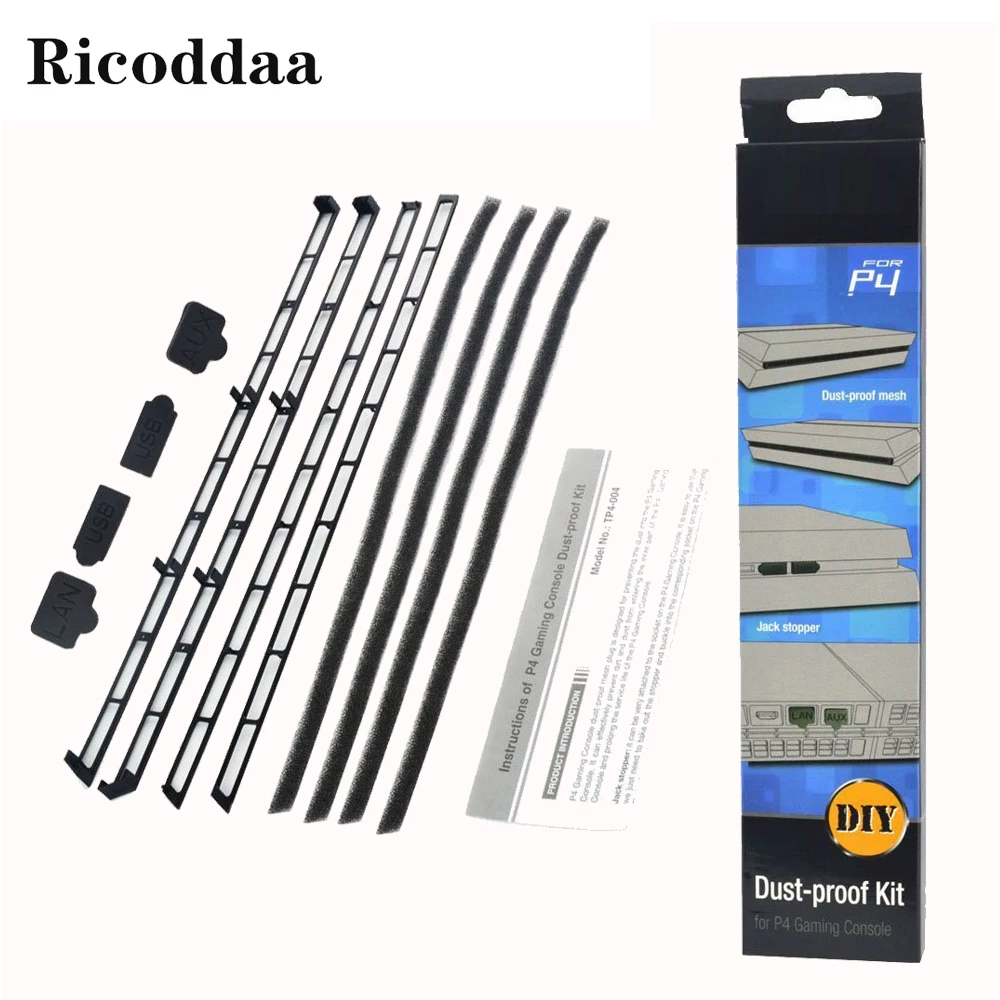 For PS4 Dust Proof Kit Prevent Cover Case Mesh Jack Stopper Pack