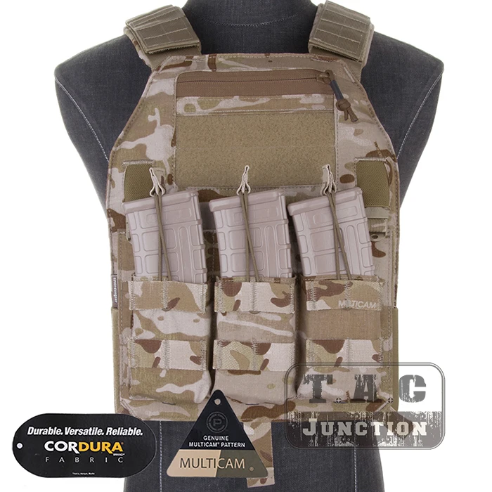 

Emerson LBX-4019 Armatus Slick Plate Carrier EmersonGear Tactical Lightweight Adjustable Vest Body Armor w/ Mag Pouch & Plates