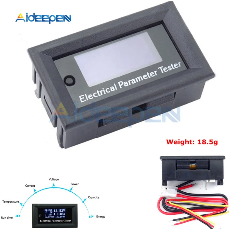 

DC 100V 10A OLED Multifunction Tester Voltmeter Current Temperature Charger Ammeter Meter Battery Power Supply Capacity Detectio