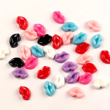 

100Pcs Mixed Resin 14x9mm Lip Decoration Craft Flatback Cabochon Embellishments For Scrapbooking Kawaii Cute Diy Accessories