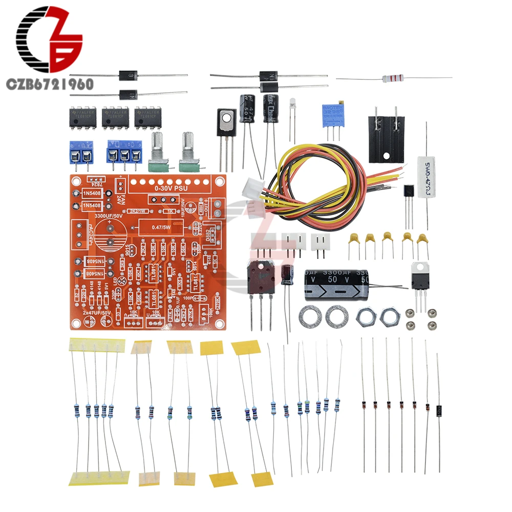 Kit D'alimentation DC Réglable 0-30V / 2mA-3A - Avec Protection - DIY