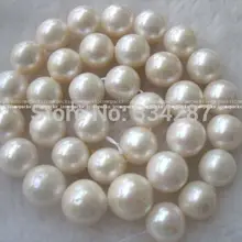 Пресноводный натуральный жемчуг белый круглый AA+ 11,5-13 мм 15," " свободные бусы ожерелья