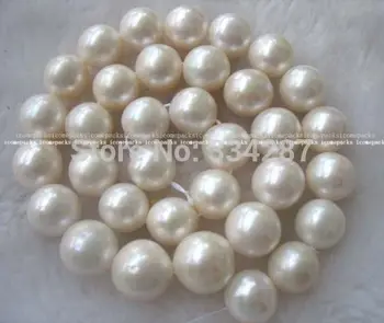 

wholesales freshwater Genuine Natural pearl white round AA+ 11.5-13mm 15.7"" Loose beads Necklaces