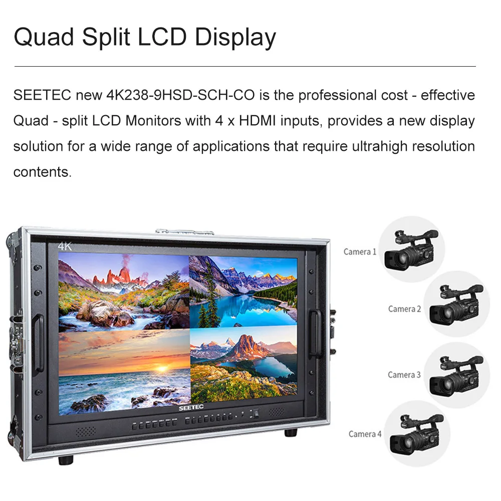 Монитор SEETEC 4k238 9hsd sch co встроенный конвертер SDI HDMI Cross Ultra HD 3840x2160 IPS
