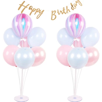 

Qualatex Agate Balloons DIY Table Balloon Stand Kit 4 Sets Reusable 4 Pack Balloon Stands for Table Birthday Baby Shower Wedding
