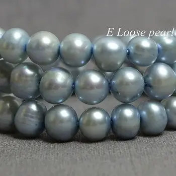

Unique Pearls jewellery Store Genuine Freshwater Pearl Loose Beads Blue Potato 8mm Bridal Design Full Strand YLSC1-100
