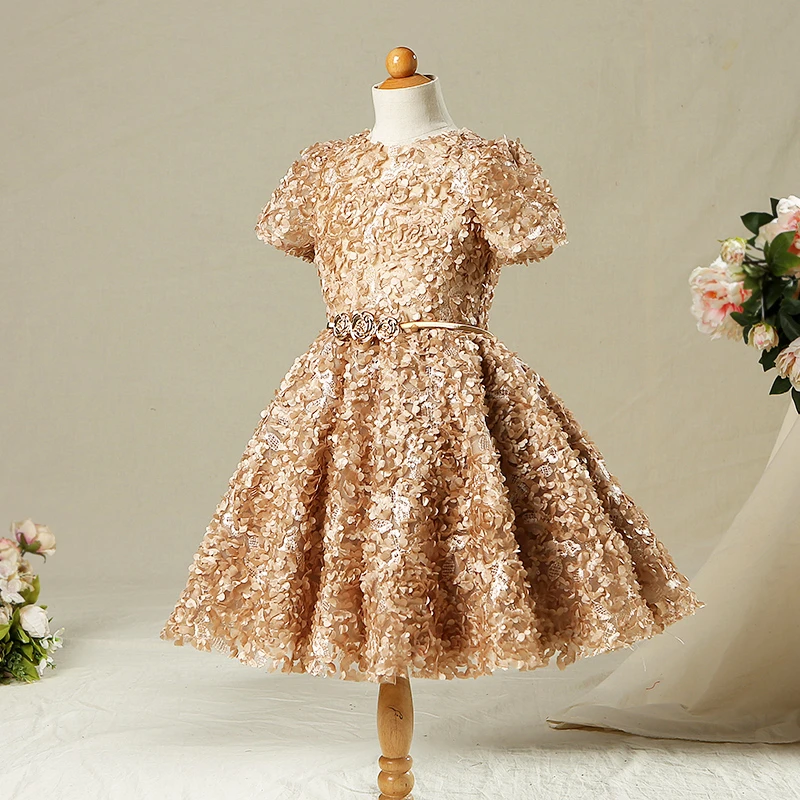 gold party dress girls