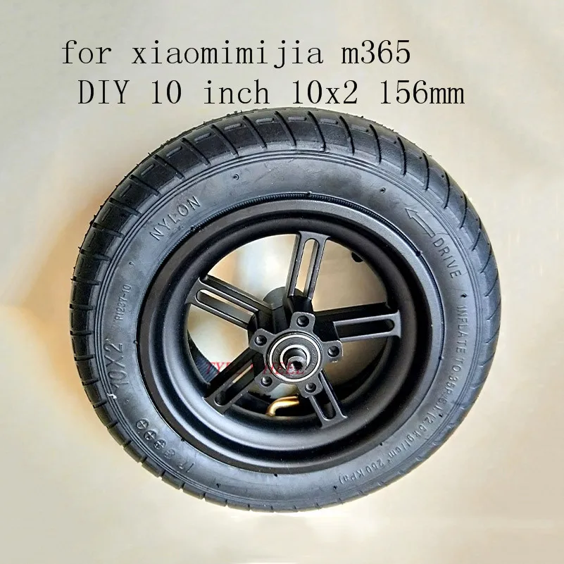 10 дюймов колеса xiaomi Mijia M365 колеса электрический скутер шины толще надувание колеса пневматические xiaomi m365 колеса диски 10x2 - Цвет: wheel