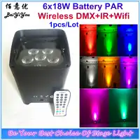 Up Wash Light 6 pcs * 18 w RGBWA + UV 6 IN 1 Wifi Led แบตเตอรี่ไร้สาย DMX Freedom par Light พร้อม IR Remote App โทรศัพท์สำหรับ DJ Disco