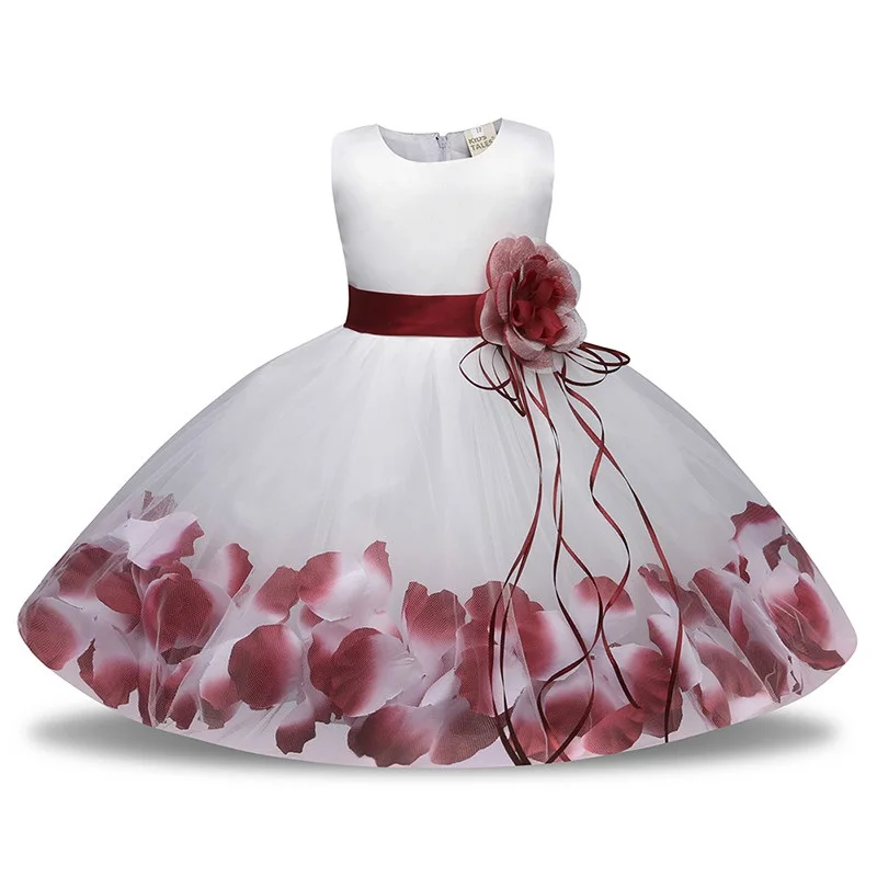 Flower girls wedding dress girls baby christening petal dresses occasion...