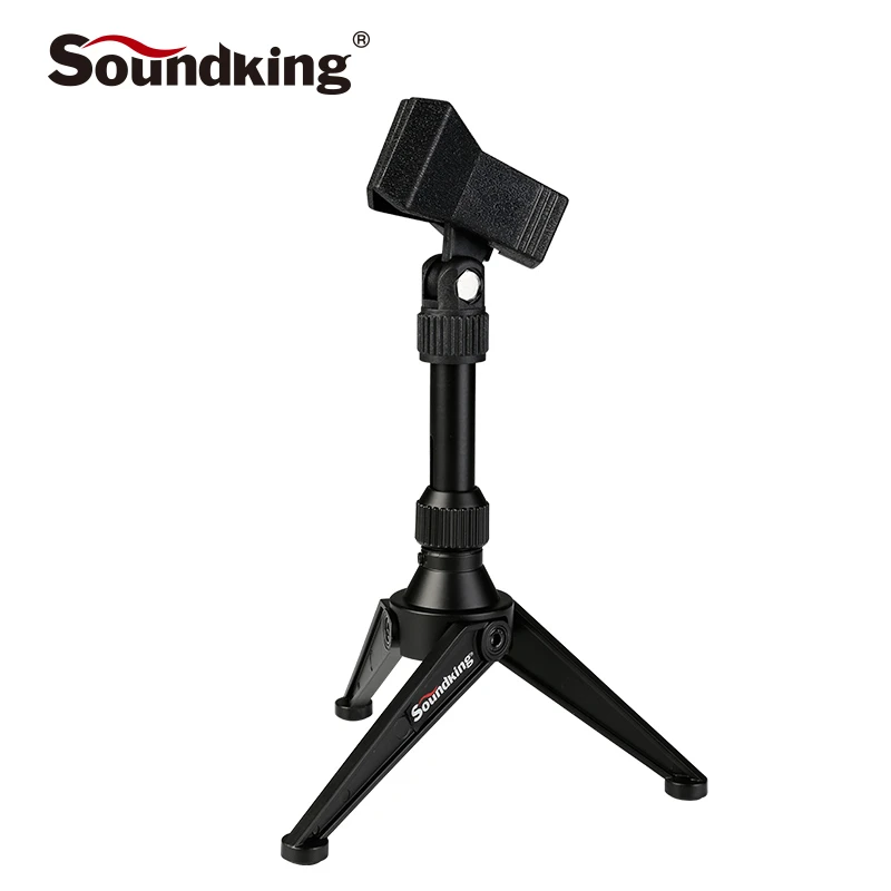 

Soundking Metal Adjustable Desktop Mic Stand Tripods Foldable Bracket High Quality Mic Stand with Plastic Microphone Clip S30