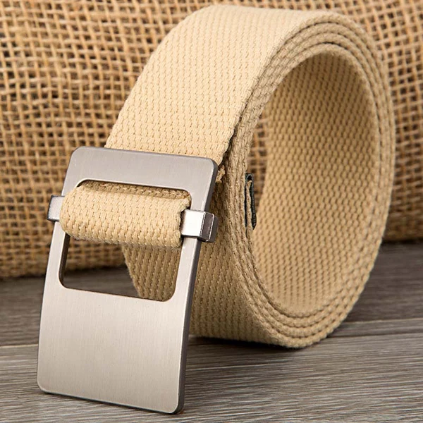 140CM Unisex Men Women Military Solid Belt Adjustable Buckle Weave Canvas Waistband Pants Strip