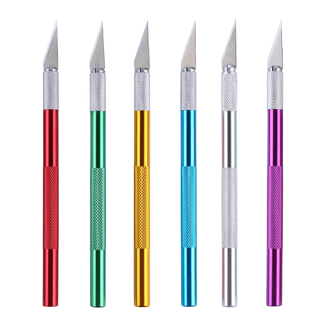 Sculpture multicolore pour gâteau, outils de pâtisserie, Scalpel en métal  avec 1 lame, couteau antidérapant - AliExpress