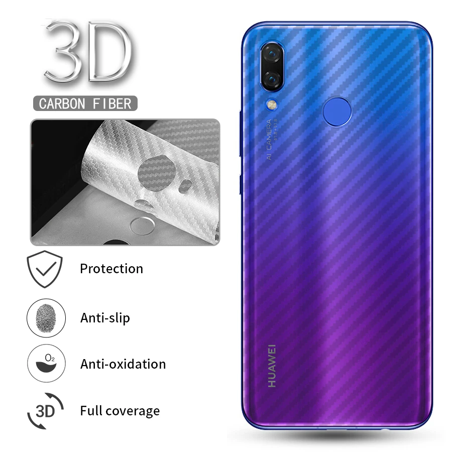 

Fizazi 5Pcs Screen Protector Carbon Fiber Back Cover for Huawei P20 Mate 20 Pro Lite Honor 10 P Smart Plus 2019 Nova 3 3i Film